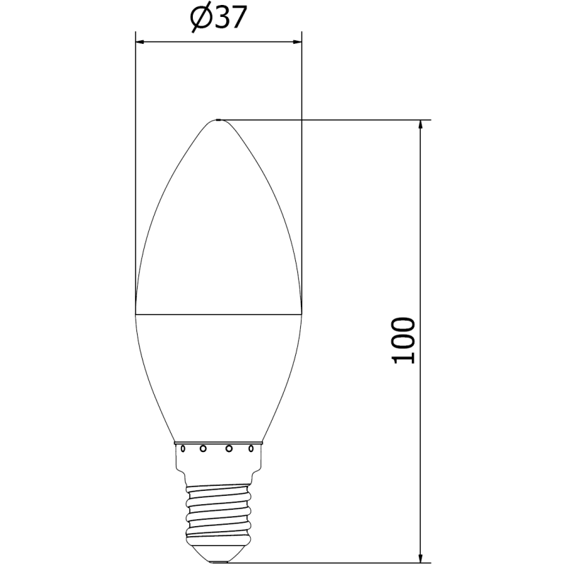 Mexen Nova 10x LED lemputė E14, C37, 5W, Neutrali - 4000K, 525 lm - L102-E14-0540-01x10
