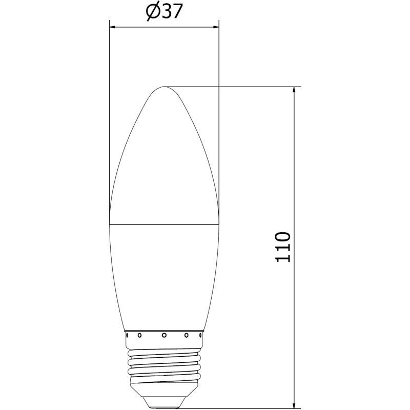 Mexen Nova 10x LED lemputė E27, C37, 10W, Šilta - 3000K, 1055 lm - L102-E27-1030-01x10