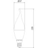 Mexen Nova 10x LED lemputė liepsnelė E14, C37, 10W, Šalta - 6500K, 1055 lm - L106-E14-1065-01x10