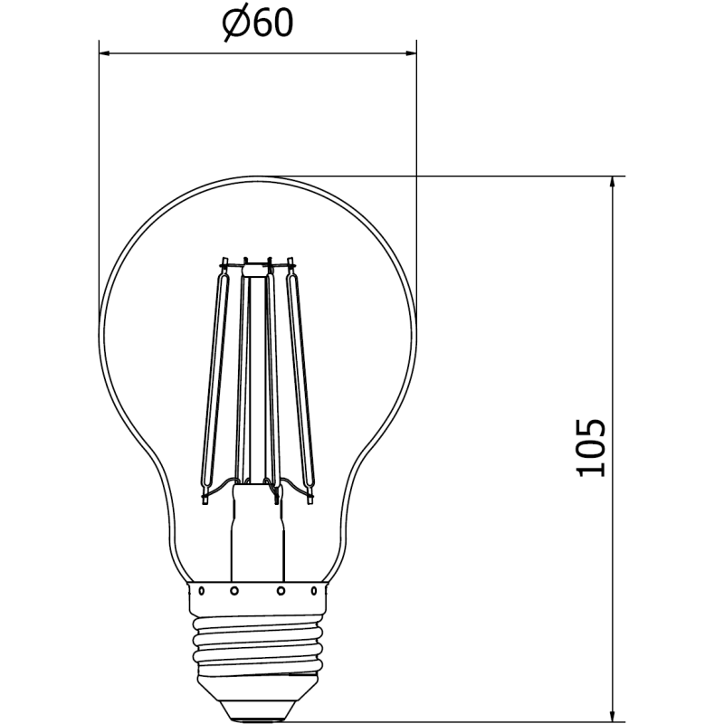Mexen Vintis 3x LED filamentinė lemputė E27, A60, 8W, Šilta - 2200K, 1055 lm, skaidri - L150-E27-0822-00x03