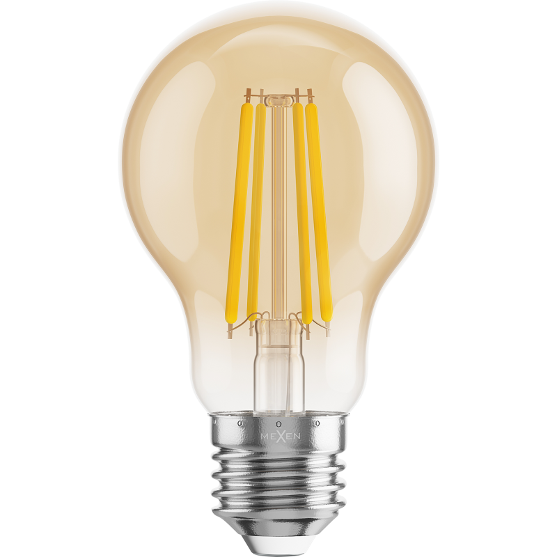 Mexen Vintis 3x LED siūlų lemputė E27, A60, 8W, Šilta - 2700K, 750 lm, gintarinė - L150-E27-0822-50x03
