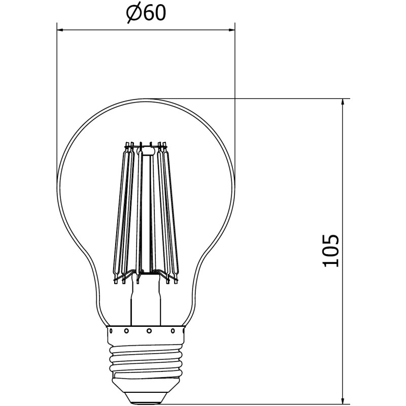 Mexen Vintis 3x LED gijų lemputė E27, A60, 12W, Neutralus - 4000K, 1585 lm, skaidri - L150-E27-1240-00x03