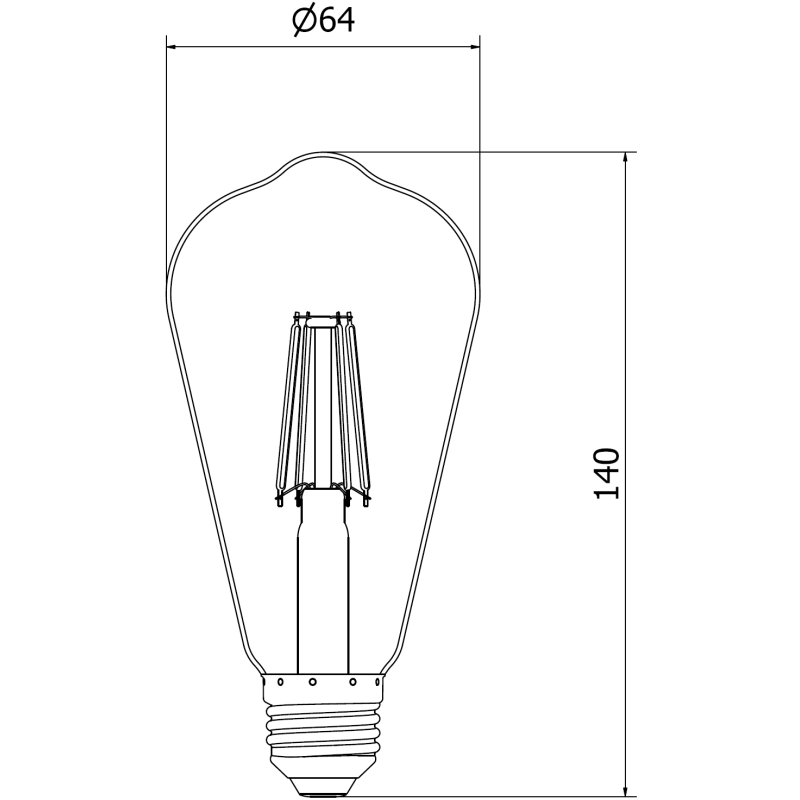 Mexen Vintis 3x LED lemputė filamentinė E27, ST64, 4W, Šilta - 2200K, 300 lm, dūminė - L152-E27-0422-70x03