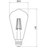 Mexen Vintis 3x LED siūlo lemputė E27, ST64, 4W, Šilta - 2700K, 470 lm, skaidri - L152-E27-0427-00x03
