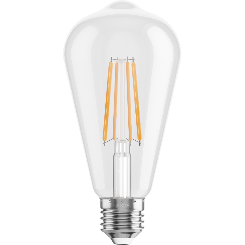 Mexen Vintis 3x LED siūlelinė lemputė E27, ST64, 8W, Šilta - 2700K, 1055 lm, skaidri - L152-E27-0827-00x03