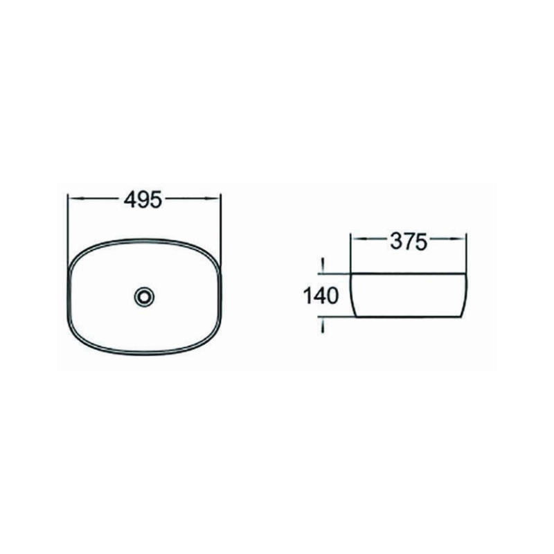 Mexen Lita stalviršio praustuvas 49 x 37 cm, baltas/auksinis - 22124905