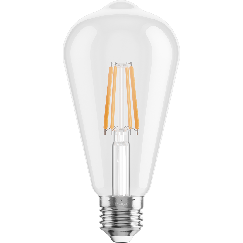 Mexen Vintis 6x LED filamentinė lemputė E27, ST64, 4W, Šilta - 2200K, 470 lm, skaidri - L152-E27-0422-00x06