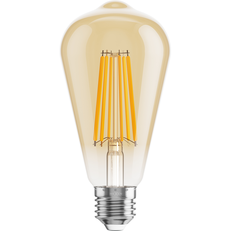 Mexen Vintis 6x LED kaitinamoji lemputė E27, ST64, 10W, Šilta - 2200K, 910 lm, gintarinė - L152-E27-1022-50x06