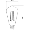 Mexen Vintis 6x LED Siūlų Lemputė E27, ST64, 10W, Šilta - 2200K, 780 lm, dūminė - L152-E27-1022-70x06