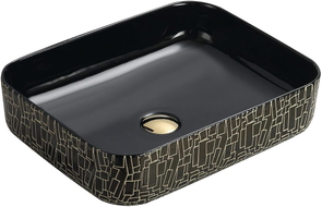 Mexen Lorita 51 x 39 cm stalviršio kriauklė, juoda/aukso - 22135163