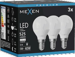 Mexen Nova 3x LED lemputė E14, G45, 5W, Neutralus - 4000K, 525 lm - L101-E14-0540-01x03