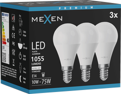 Mexen Nova 3x LED Lemputė E14, G45, 10W, Neutrali - 4000K, 1055 lm - L101-E14-1040-01x03