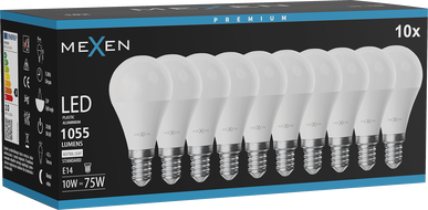 Mexen Nova 10x LED lemputė E14, G45, 10W, Neutralus - 4000K, 1055 lm - L101-E14-1040-01x10
