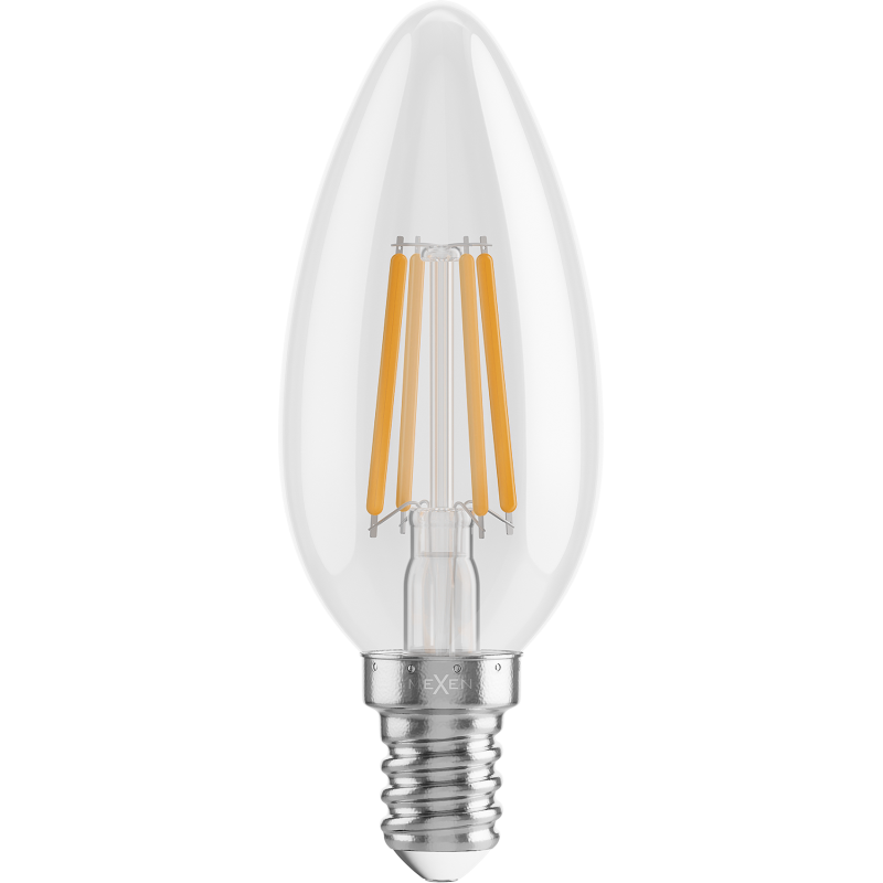 Mexen Vintis 6x LED siūlelio lemputė E14, C35, 4W, Šilta - 2700K, 470 lm, skaidri - L154-E14-0427-00x06
