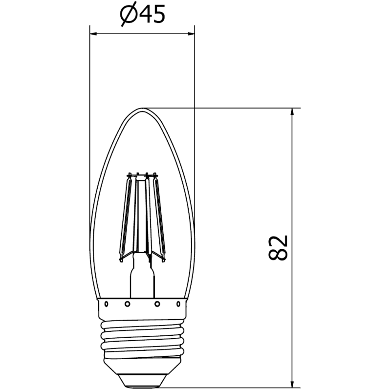 Mexen Vintis 3x LED kaitrinė lemputė E27, C35, 6W, Neutralus - 4000K, 720 lm, skaidri - L154-E27-0640-00x03