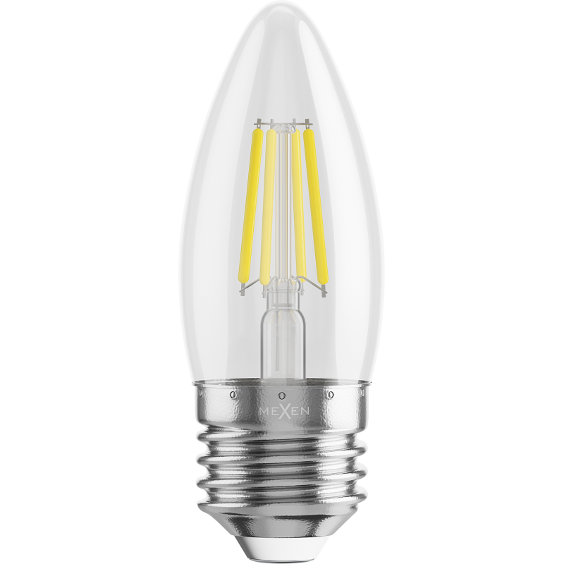 Mexen Vintis 3x LED kaitrinė lemputė E27, C35, 6W, Neutralus - 4000K, 720 lm, skaidri - L154-E27-0640-00x03