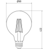 Mexen Vintis 3x LED kaitrinė lemputė E27, G80, 8W, Neutrali - 4000K, 1055 lm, skaidri - L155-E27-0840-00x03