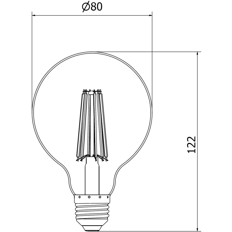 Mexen Vintis 3x kaitinamasis LED E27 lemputė, G80, 10W, Neutrali - 4000K, 1320 lm, skaidri - L155-E27-1040-00x03