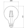 Mexen Vintis 10x LED kaitrinė lemputė E27, G80, 2W, Šilta - 2200K, 150 lm, dūminė - L155-E27-0222-70x10