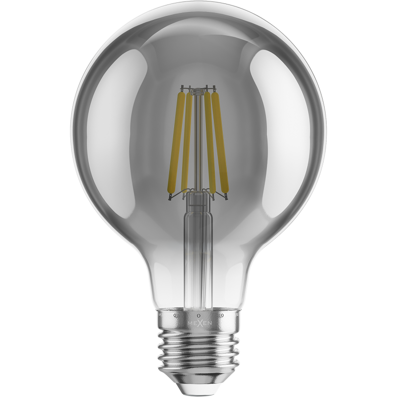 Mexen Vintis 6x LED filamentinė lemputė E27, G80, 4W, Šilta - 2200K, 280 lm, dūminė - L155-E27-0422-70x06