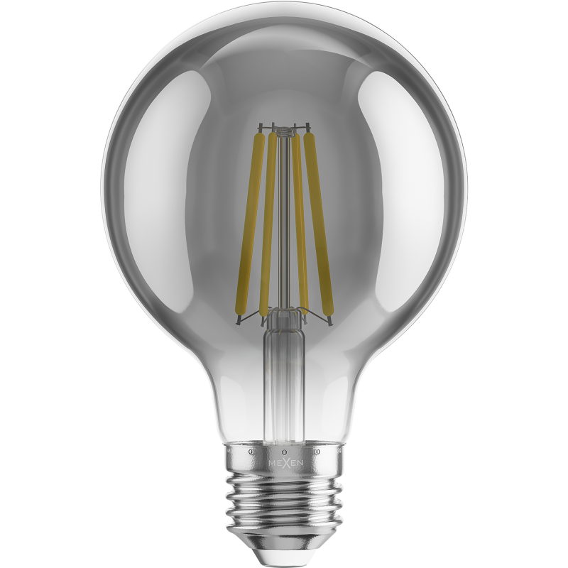 Mexen Vintis 6x LED filamentinė lemputė E27, G80, 8W, Šilta - 2700K, 680 lm, dūminė - L155-E27-0827-70x06