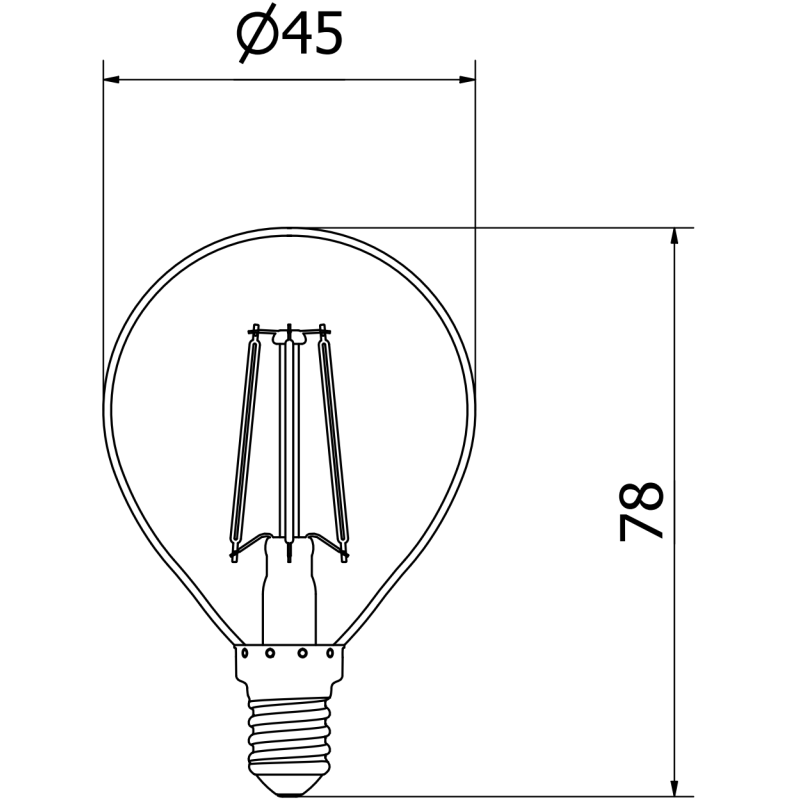 Mexen Vintis 3x kaitrinė LED lemputė E14, G45, 6W, Šilta - 2700K, 720 lm, skaidri - L156-E14-0627-00x03