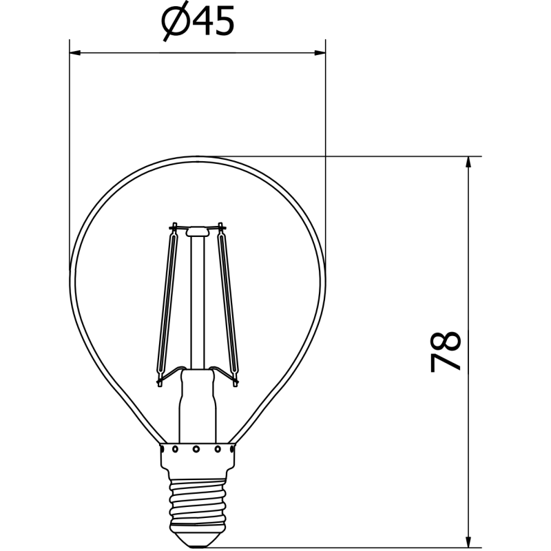 Mexen Vintis 10x LED filamentinė lemputė E14, G45, 2W, Šilta - 2700K, 240 lm, skaidri - L156-E14-0227-00x10