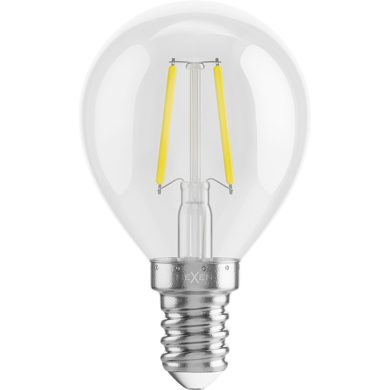 Mexen Vintis 10x lemputė filamentinė LED E14, G45, 2W, Neutrali - 4000K, 240 lm, skaidri - L156-E14-0240-00x10