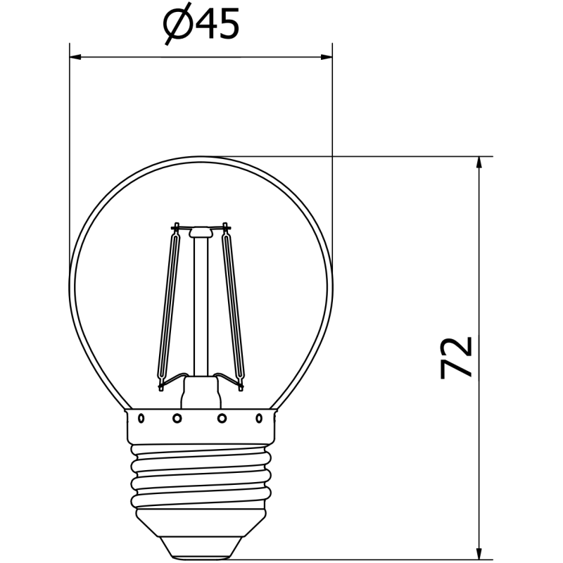 Mexen Vintis 3x LED kaitrinė lemputė E27, G45, 2W, Šilta - 2700K, 240 lm, skaidri - L156-E14-0227-00x03 - L156-E27-0227-00x03