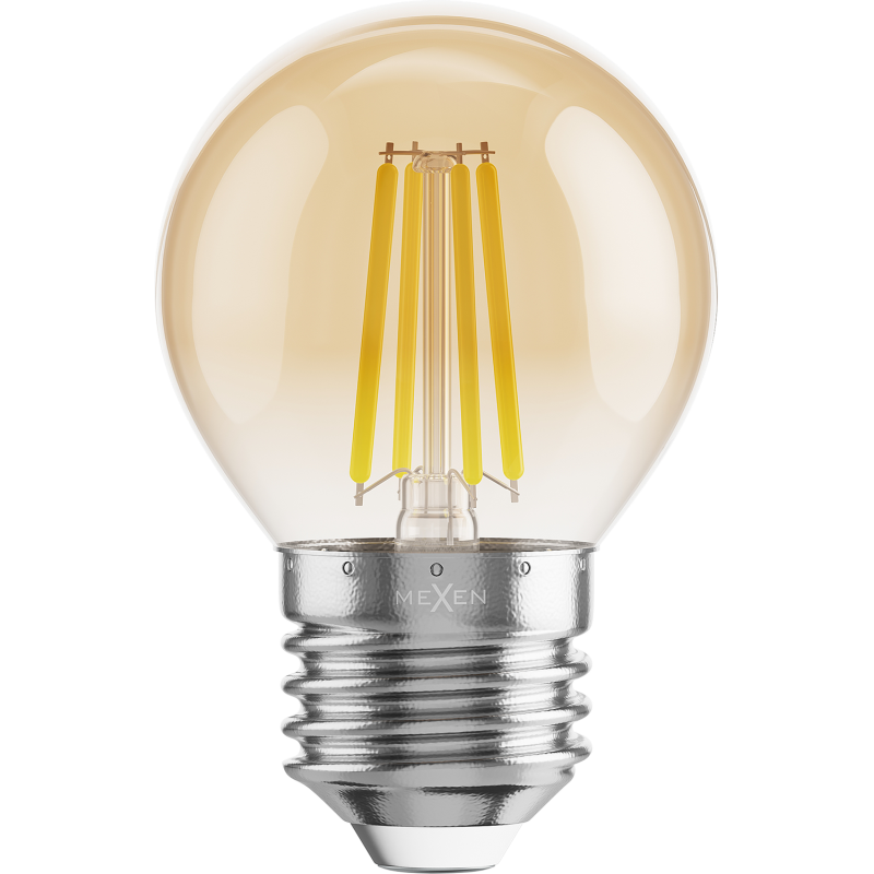 Mexen Vintis 3x LED siūlų lemputė E27, G45, 4W, Šiltai balta - 2200K, 400 lm, gintarinė - L156-E27-0422-50x03