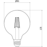 Mexen Vintis 3x LED E27, G95, 4W kaitinamoji lemputė, Šilta - 2700K, 400 lm, gintarinė - L157-E27-0427-50x03