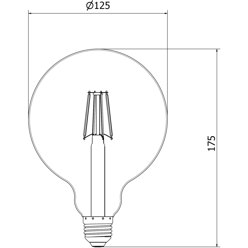Mexen Vintis 3x Kaitinamoji LED lemputė E27, G125, 4W, Šilta - 2200K, 400 lm, gintarinė - L158-E27-0422-50x03