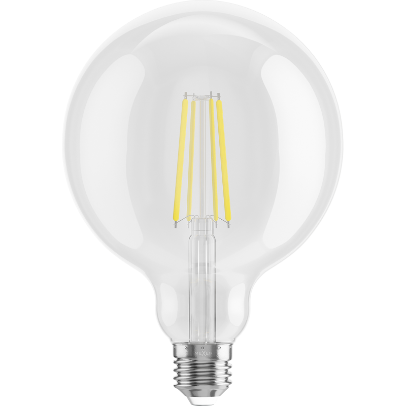 Mexen Vintis 3x LED gijų lemputė E27, G125, 8W, Neutralus - 4000K, 1055 lm, skaidrus - L158-E27-0840-00x03