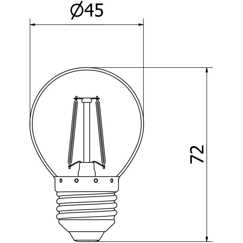 Mexen Vintis 10x LED siūlelio lemputė E27, G45, 2W, Šilta - 2700K, 240 lm, skaidri - L156-E27-0227-00x10