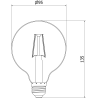 Mexen Vintis 10x LED gijimo lemputė E27, G95, 2W, Šilta - 2200K, 180 lm, gintaro - L157-E27-0222-50x10