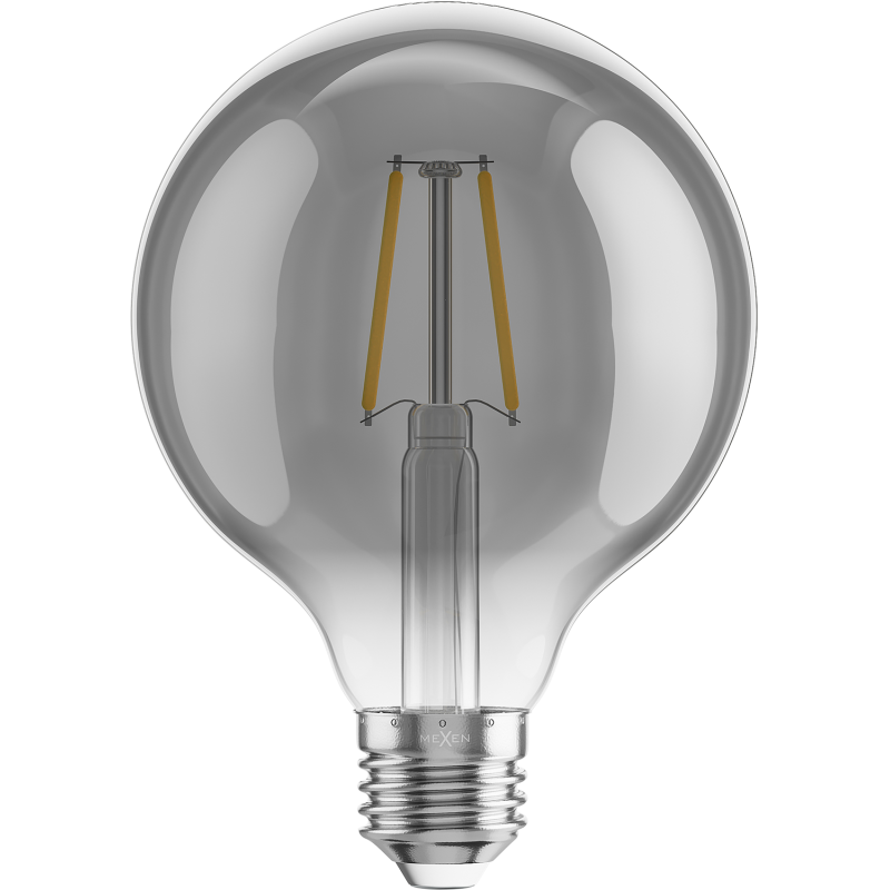 Mexen Vintis 6x LED filamento lemputė E27, G95, 2W, Šilta - 2200K, 150 lm, dūminė - L157-E27-0222-70x06