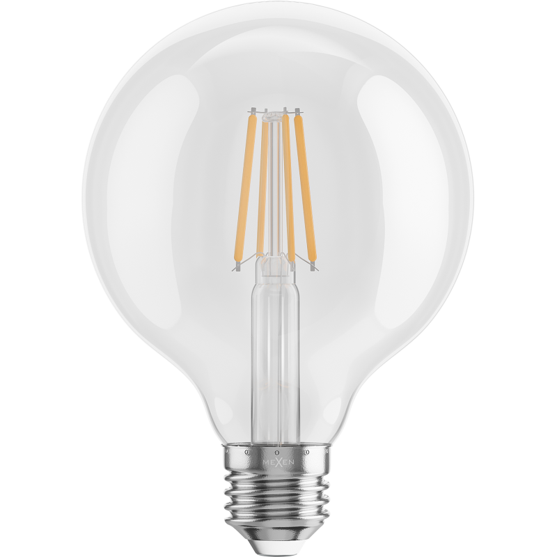 Mexen Vintis 10x LED siūlelio lemputė E27, G95, 4W, Šilta - 2700K, 470 lm, skaidri - L157-E27-0427-00x10