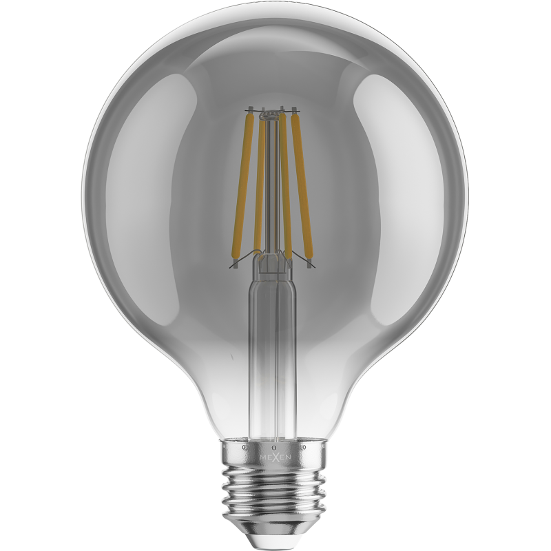 Mexen Vintis 6x LED gijų lemputė E27, G95, 6W, šilta - 2700K, 510 lm, dūminė - L157-E27-0627-70x06