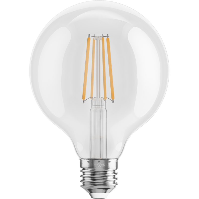Mexen Vintis 6x LED siūlelių lemputė E27, G95, 8W, Šilta - 2700K, 1055 lm, skaidri - L157-E27-0827-00x06