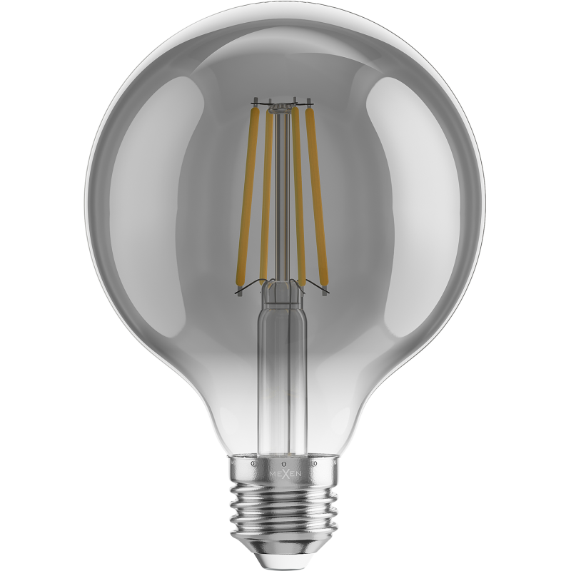 Mexen Vintis 6x LED kaitinamosios lemputės E27, G95, 8W, Šilta - 2700K, 680 lm, dūminė - L157-E27-0827-70x06