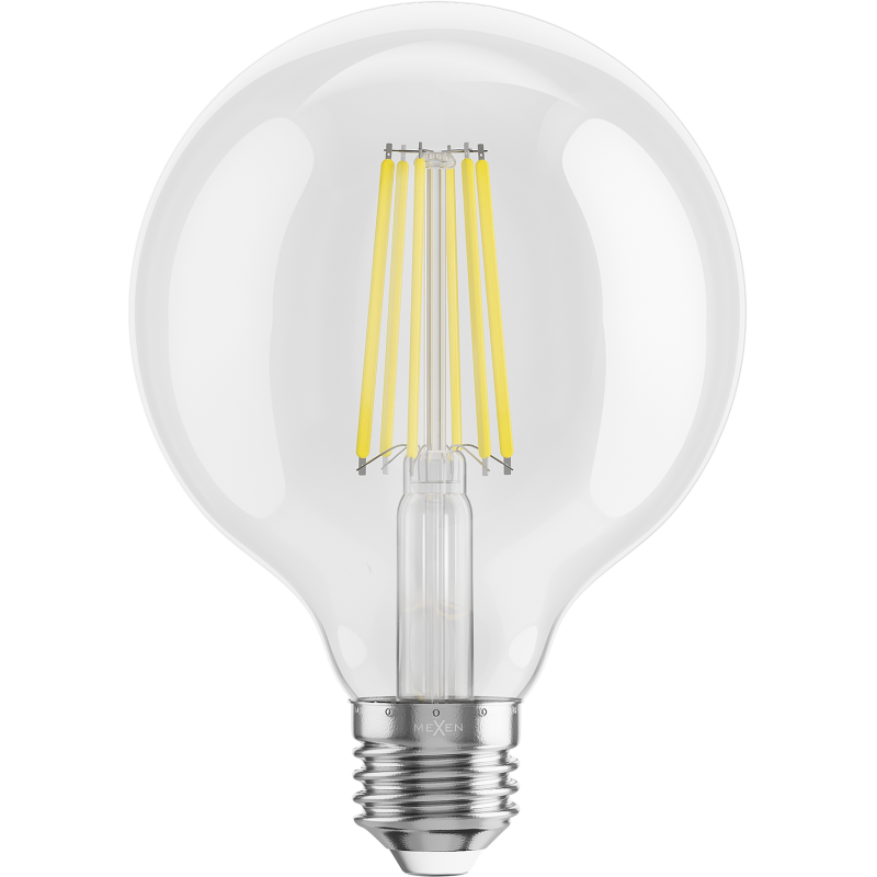 Mexen Vintis 6x LED filamentinė lemputė E27, G95, 10W, Neutralinė - 4000K, 1320 lm, skaidri - L157-E27-1040-00x06