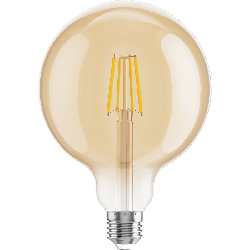 Mexen Vintis 10x LED filamentinė lemputė E27, G125, 4W, Šilta - 2200K, 400 lm, gintarinė - L158-E27-0422-50x10