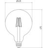 Mexen Vintis 10x LED filamentinė lemputė E27, G125, 4W, Šilta - 2200K, 400 lm, gintarinė - L158-E27-0422-50x10