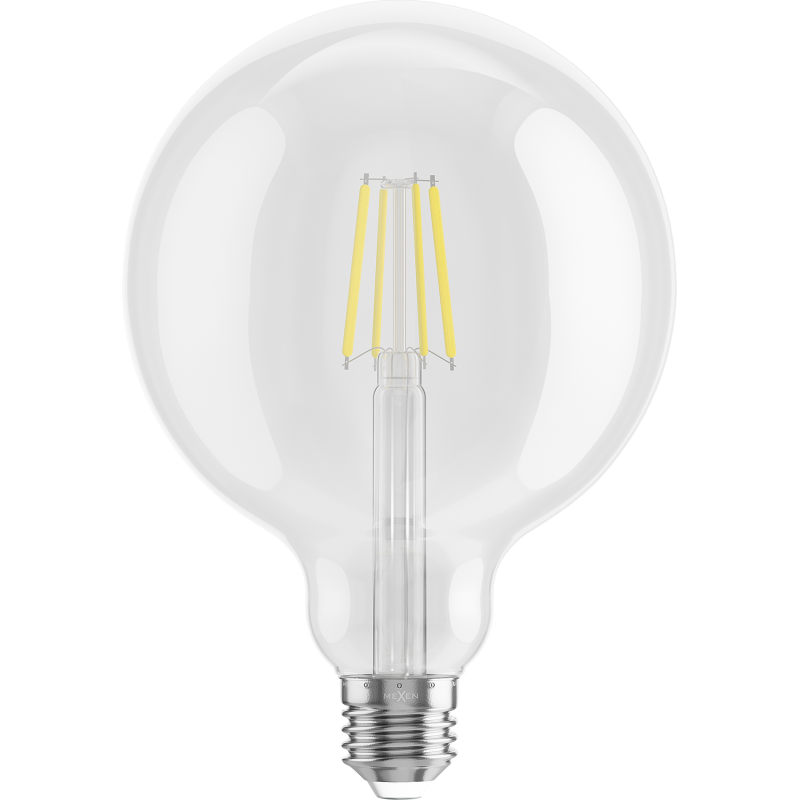 Mexen Vintis 6x LED kaitrinė lemputė E27, G125, 6W, Neutralus - 4000K, 720 lm, skaidrus - L158-E27-0640-00x06