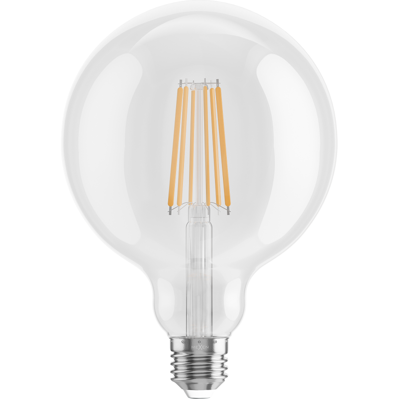 Mexen Vintis 6x kaitrinė LED lemputė E27, G125, 10W, Šilta - 2700K, 1320 lm, skaidri - L158-E27-1027-00x06