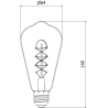 Mexen Vintis 3x LED gijų spiralės lemputė E27, ST64, 4W, Šilta - 2200K, 220 lm, dūminė - L162-E27-0422-70x03