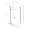 Mexen Roma atveriamasis dušo kabinas 100 x 80 cm, skaidrus, juodas + Padėklas Flat, juodas - 854-100-080-70-00-4070B