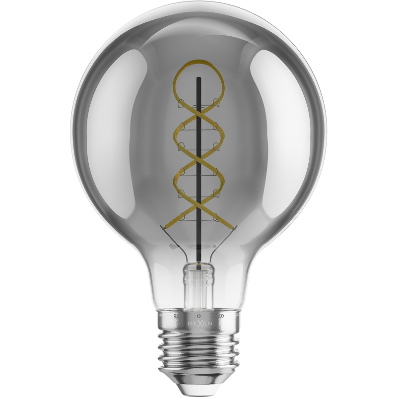 Mexen Vintis 3x LED filamentinė lemputė spiralė E27, G80, 8W, šilta - 2700K, 510 lm, dūmų - L165-E27-0827-70x03