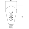 Mexen Vintis 10x kaitinamoji lemputė su LED siūlo spirale, E27, ST64, 4W, Šilta - 2200K, 360 lm, gintarinė