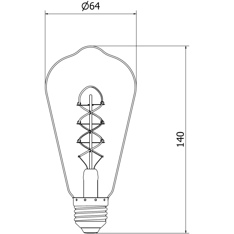 Mexen Vintis 10x LED siūlo spiralės lemputė E27, ST64, 6W, Šilta - 2200K, 350 lm, smoke - L162-E27-0622-70x10